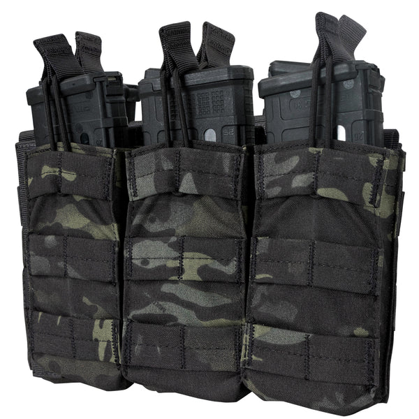 Triple Open-Top M4 Mag Pouch in MultiCam Black 