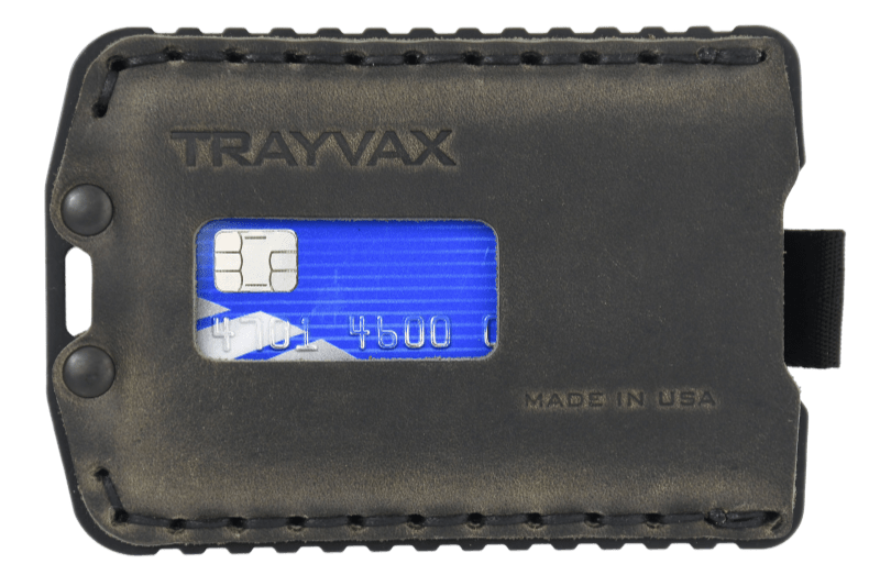 Trayvax Enterprises Ascent Wallet in Black Steel Grey