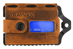 Trayvax Enterprises Wallet in Black Tobacco Brown